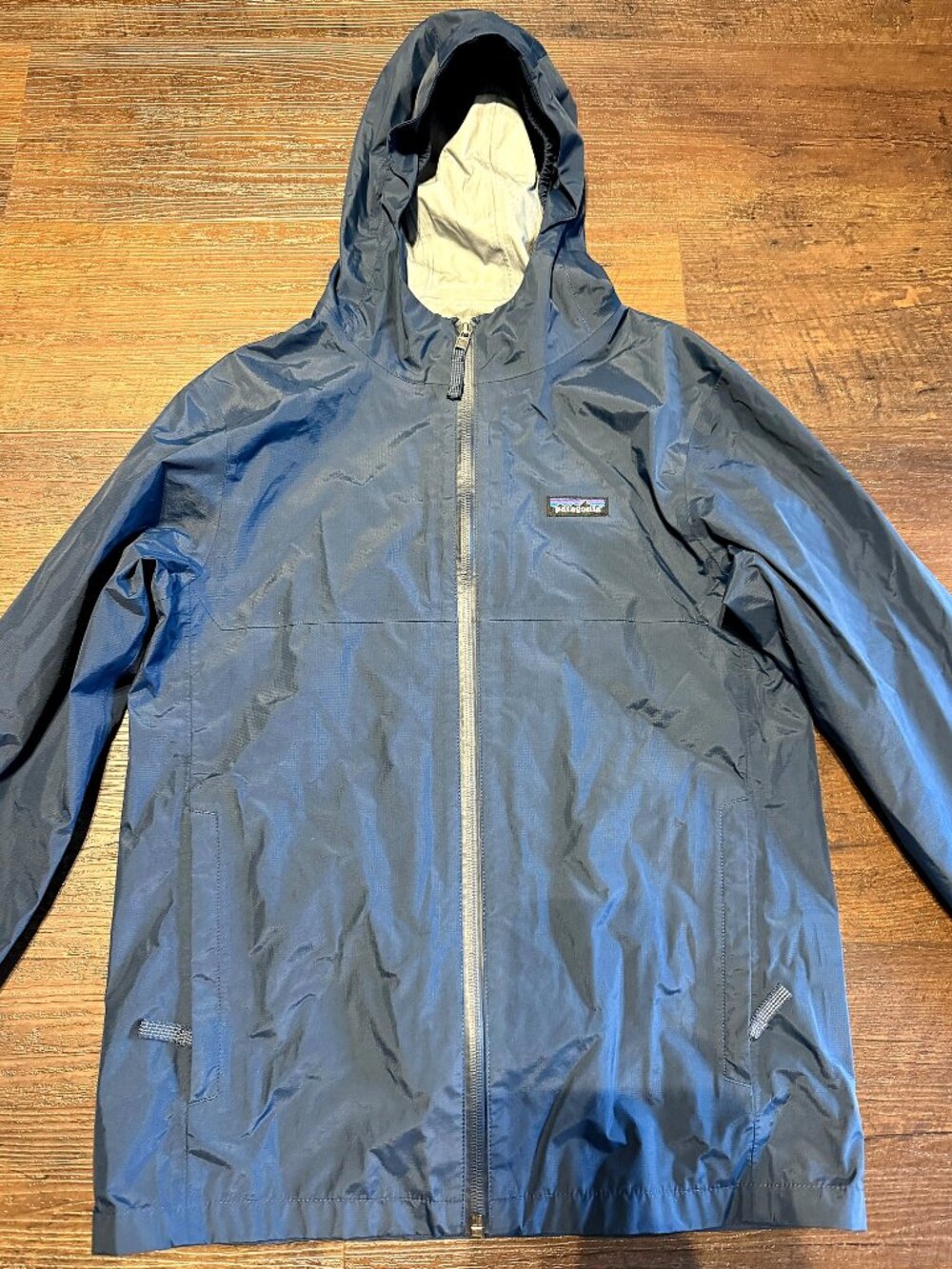 Patagonia Kids Torrentshell Rain Jacket L 12 Navy Like New